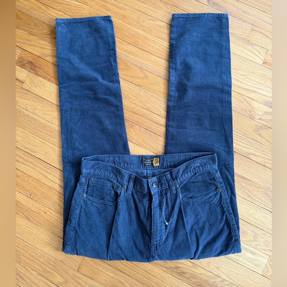 J. Crew 484 Slim Fit Corduroy Men's Jeans/Pants ~ Blue ~ 100% Cotton 32 x 32